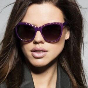 Perverse Sunglasses Pink Studded Adrain Sunglasses